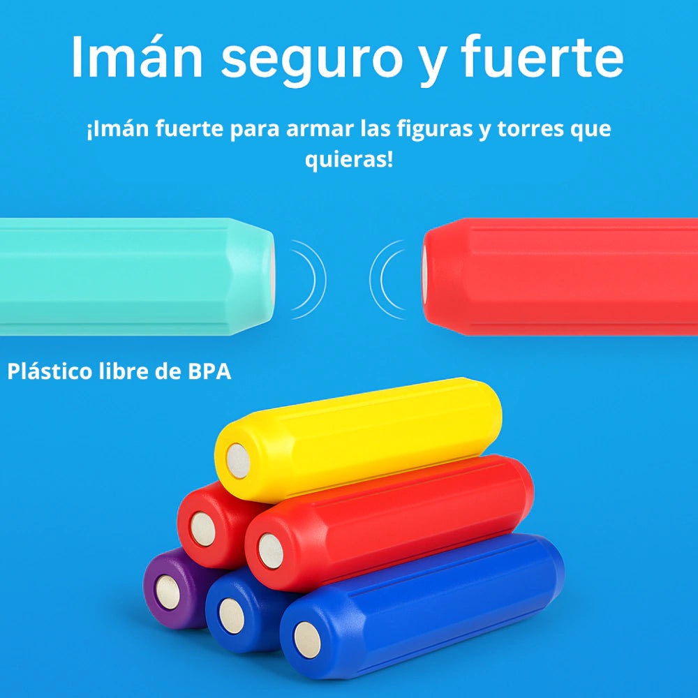 JUEGO DE CONSTRUCCIÓN MAGNÉTICA| 25-50-(100 piezas + regalo 🎁)